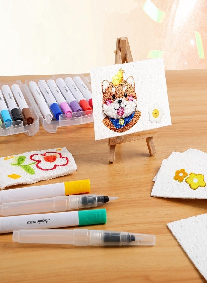 بيردوير لوحة رسم ثلاثية الأبعاد للأطفال من بيردوير، مجموعة فنية ثلاثية الأبعاد - أميرات وحيدات القرن المائية، حرفة رسم بدون فوضى للأطفال، نشاط تلوين ونفخ ذاتي، ألعاب سفر وهدايا إبداعية للبنات والأولاد من سن 4 إلى 10 سنوات (60 قطعة + 12 قلم رسم + 1 فرشاة مائية) - Image 4